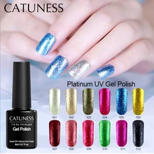 CATUNESS 2019 Newest Platinum Gel Nail Varnishes High Quality 8ml 12colors Nail Gel Glitter Sequins Colorful