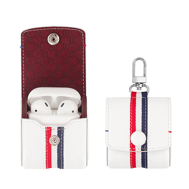Fashion Style Case For Airpods Leather Cover Case For Apple Earpods Small Cover Bags For Earphone Coque Euro US Protective Skin (2)