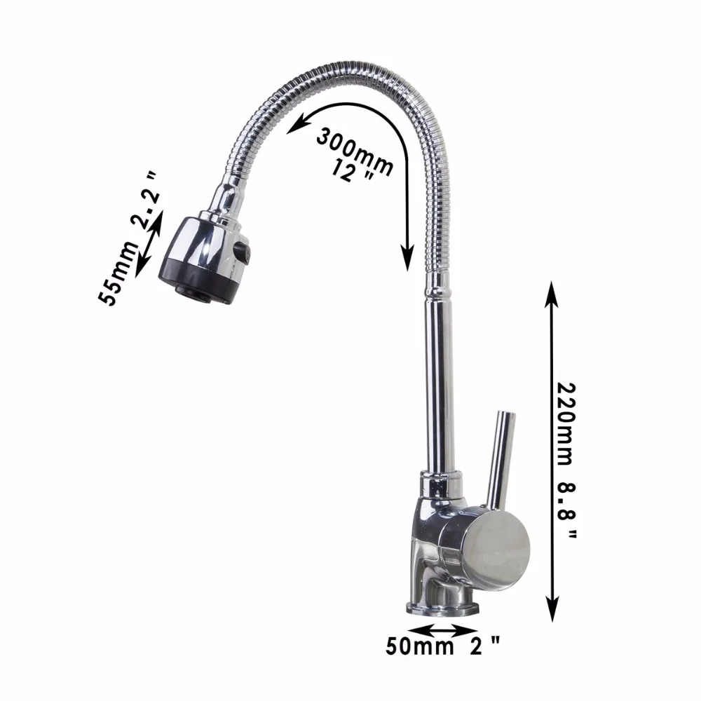 Online KEMAIDI Küche Waschbecken Becken Wasserhahn Swivel Auslauf Zeitgenössische Chrom Keramik Platte Spool Heißer Kaltem Wasser Mixer Wasserhähne Küche Wasserhahn