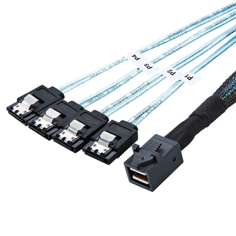 

Mini SAS Cable, CableCreation Internal HD Mini SAS (SFF-8643 Host) to 4 X SATA (Target) Cable, 1.6ft/3.3ft