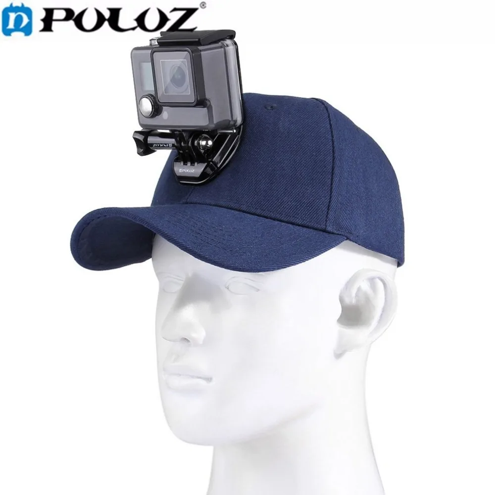 Puluz спортивные Камера шапка для GoPro Интимные Аксессуары Регулируемый Кепки с Шурупы и J стента База для GoPro HERO5 HERO4 сеанса