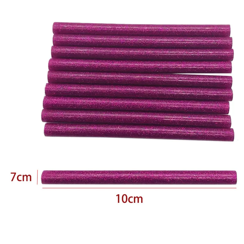 10pcs mix colorful 7x200mm hot melt glue sticks for craft diy hand repair accessories adhesive sealing wax stick 10pcs Colourful 7mm*100mm Glitter Hot Melt Glue Sticks For Glue Gun Craft Phone Case Album Repair Accessories Adhesive 7mm Stick