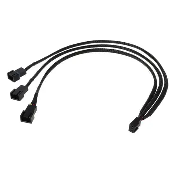 

12V 30CM 3Pin Fan PWM 1 to 3 Way Power Supply Extension Cable Y Splitter Port Multiplier PC Computer Cooling 22AWG Wire Accessor