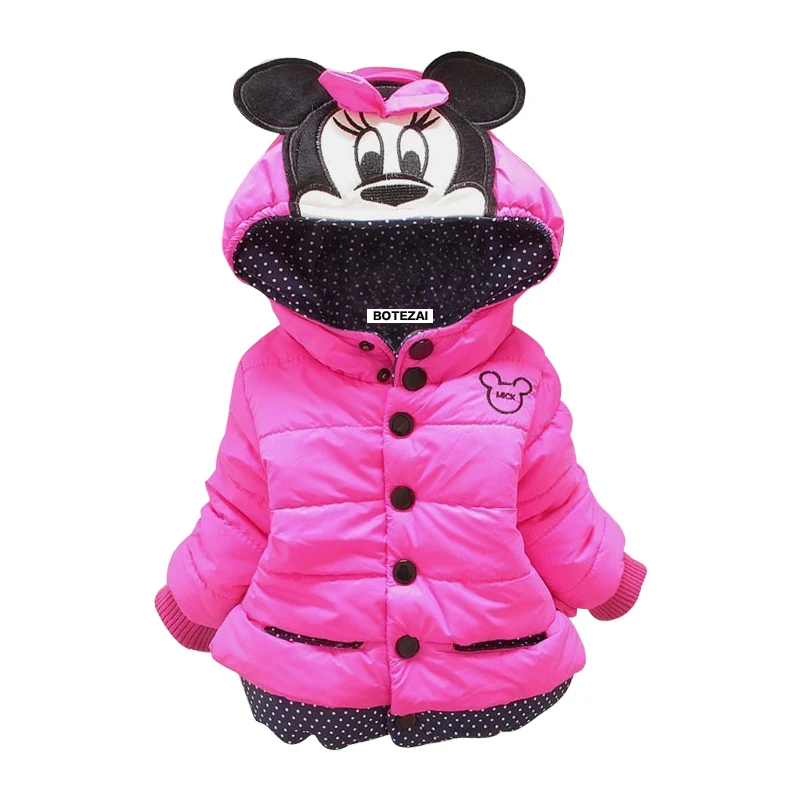

2018 Children Coat Minnie Baby Girls winter Coats long-sleeved coat girl's warm Baby jacket Winter Outerwear Thick Kids Hooded
