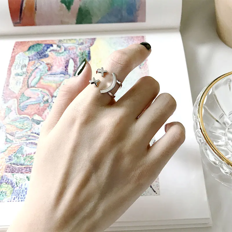 

Elegant Quality 925 Rings Adjustable Personality Smiley Ring S925 Sterling Silver Ring for Women