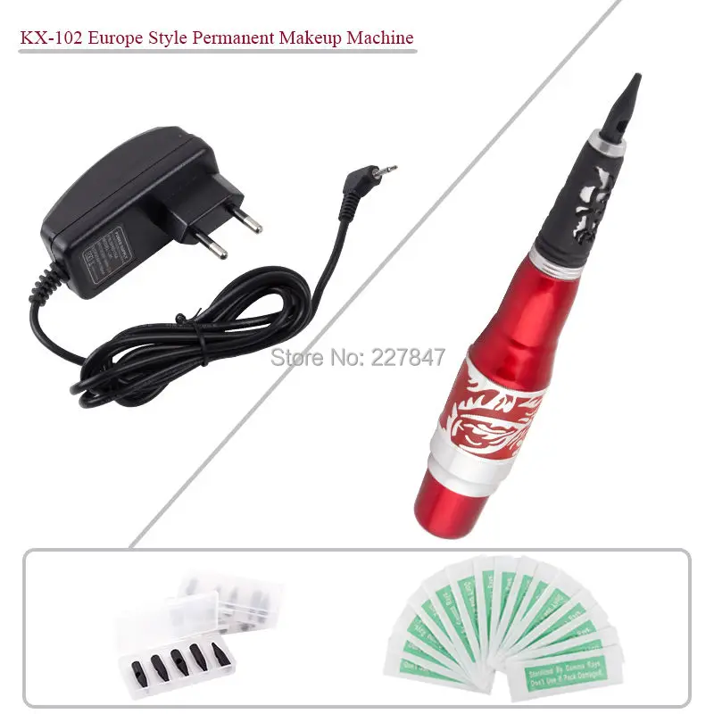 

CHUSE Permanent Makeup Eyebrow Pen KX-102 Red Machine Makeup Kit Needles Tips Supply Microblading 3d guns Tattoo Machine PMU