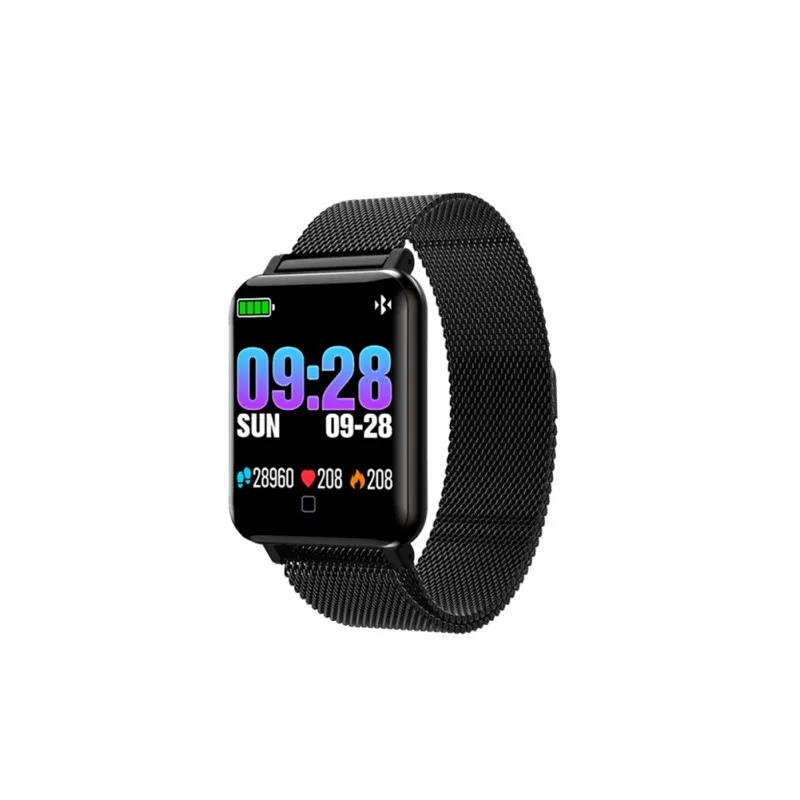 

M19 Fashion Sports IP67 Waterproof 1.3 inch Anti-watercolor Screen Smart Wristband Multi-function Steel Belt Smart Watch