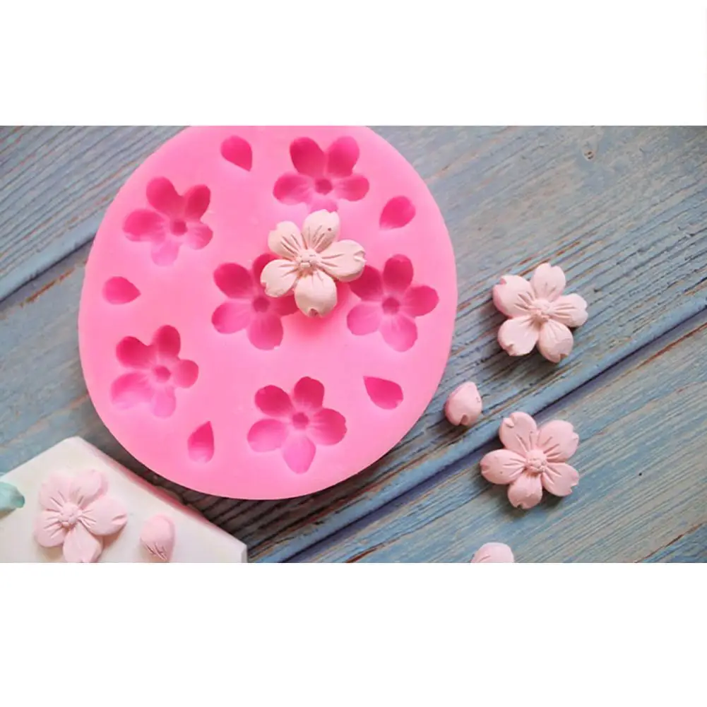 Силиконовые формы для поделок Цветы DIY выпечки инструмент вишневый цвет Форма Торт Помадка силиконовая форма# BW