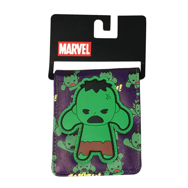 

Marvel Comics Anime Purse Cute Cartoon Super Hero Wallets carteira Captain America Spider-man Batman Flash Folded Leather Wallet