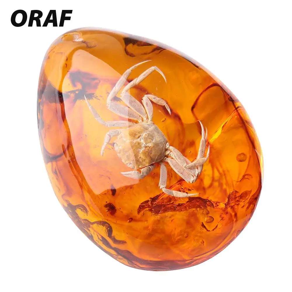 Полимерный драгоценный камень кулон модный орнамент насекомые янтарный кулон красивое ожерелье насекомые кулон подарок - Цвет: Crab