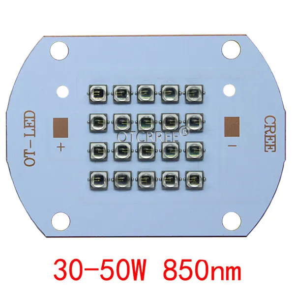 Высокая Мощность светодиодный 3535 чип 730nm 850nm 940nm IR светодиодный инфракрасный мощностью 10 Вт, 20 Вт, 30 Вт, 50 Вт 850 нм 940 нм излучатель светильник светодиодный лазерный диод - Испускаемый цвет: 30-50W 850nm