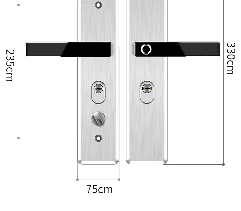 Простой дизайн нержавеющая сталь Интеллектуальный полупроводниковый замок отпечатков пальцев электронный биометрический дверной замок