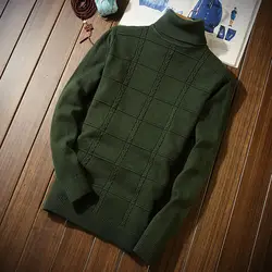 Зимние новые 6 цветов мужские свитера с длинными рукавами Размер S-3XL чистого цвета мужские свитера