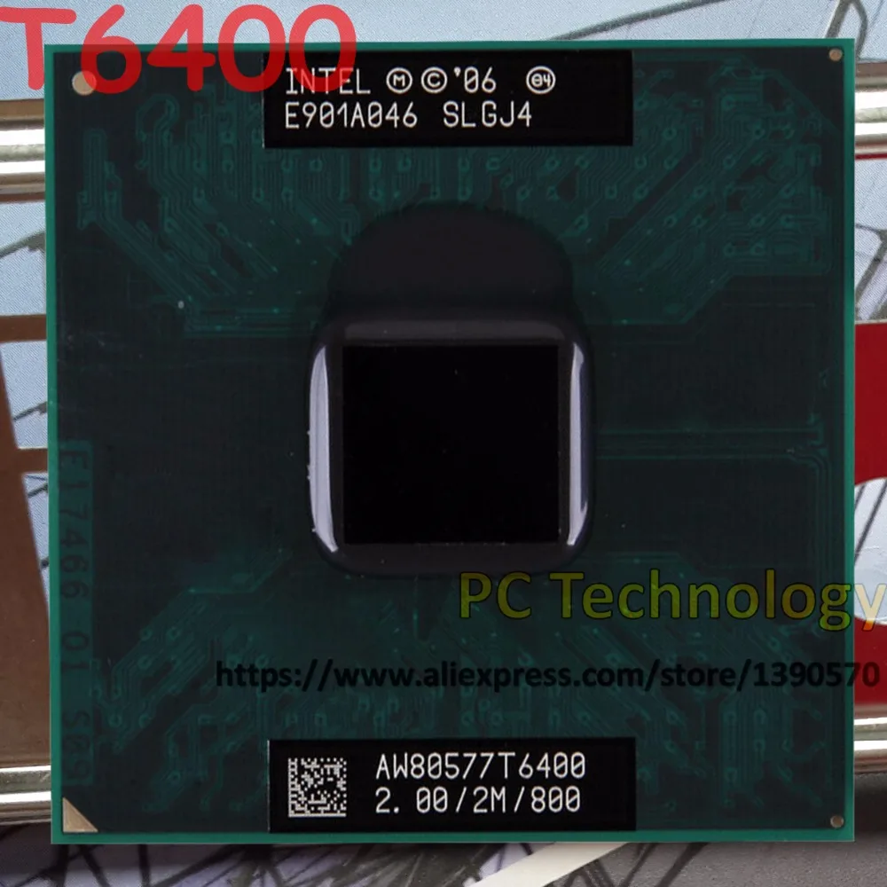 Оригинальный двухъядерный процессор Intel Core 2 Duo ЦПУ T6400 0 ГГц м 800 35 Вт 45 нм|core duo|intel