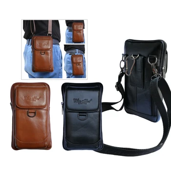 

Genuine Leather Carry Belt Clip Pouch Waist Purse Case Cover for Xiaomi Mi Max 3 6.9inch DOOGEE S90 Oukitel WP500 Phone Bag Bags