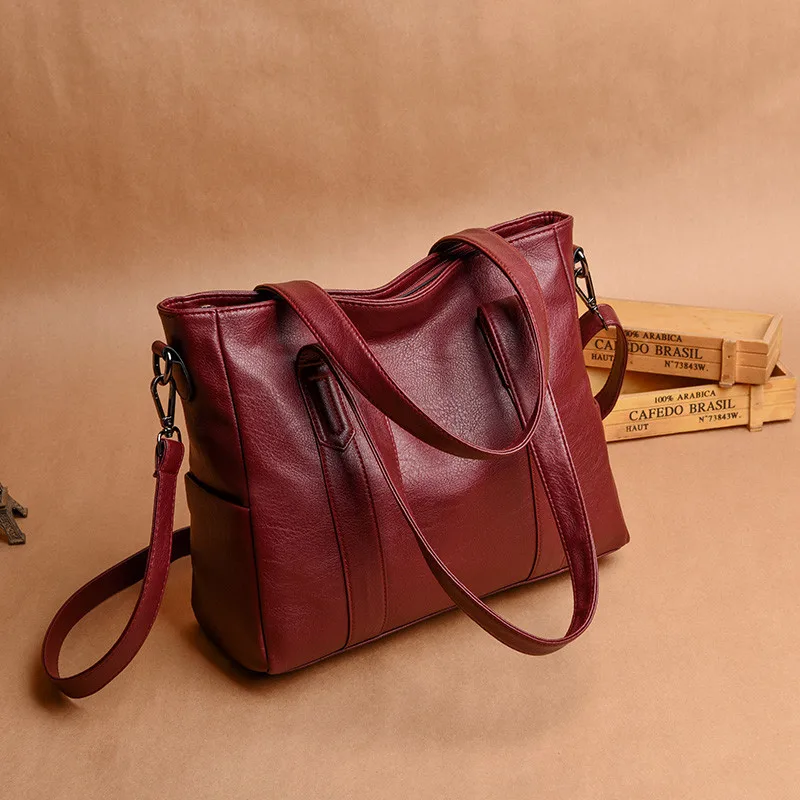Hot Sale Women Genuine Leather Shoulder Bag for Women Casual Tote Bag Soft Sheepskin Handbags Female Large Big Crossbody Bag Sac