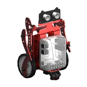 

3-In-1 DIY Neo Programming Scratch Intelligent Obstacle Avoidance Car Robot Kit For Kids Toy Model Mini Smart Robot - Green Red