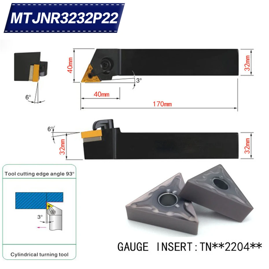 MTJNR3232P22 93 градусов Внешний Поворотный инструмент держатель для TNMG220404 TNMG220408 используется на токарный станок с ЧПУ