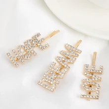 3 шт./набор, привлекательные Любовь Надежда мечта с украшением в виде кристаллов Заколки для волос для женщин; девичьи Свадебные головной убор со Стразами Шпильки Красота инструменты аксессуары