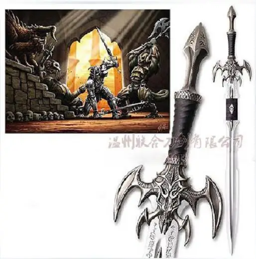 S1601 SILVER EXOTATH MYTHOLOGY KIT RAE SWORD OF DARK ELF AGNEMMEL W/ PLAQUE 42