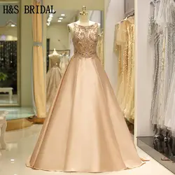 H & S Свадебные Роскошные кристаллы вечернее платье Длинные элегантные шелковые атласные женские платья для выпускного вечера Robe De Soiree vestidos
