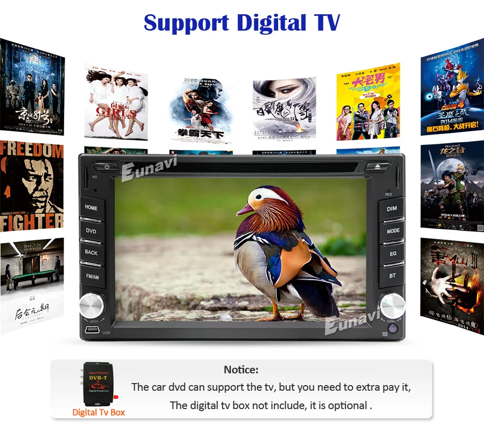 Sale 2019 New Eunavi 2 Din Car Dvd Bluetooth Usb/tf Fm Aux Input Radio Mp5 Player Multimedia Entertainment With Hd Rear View Camera 10