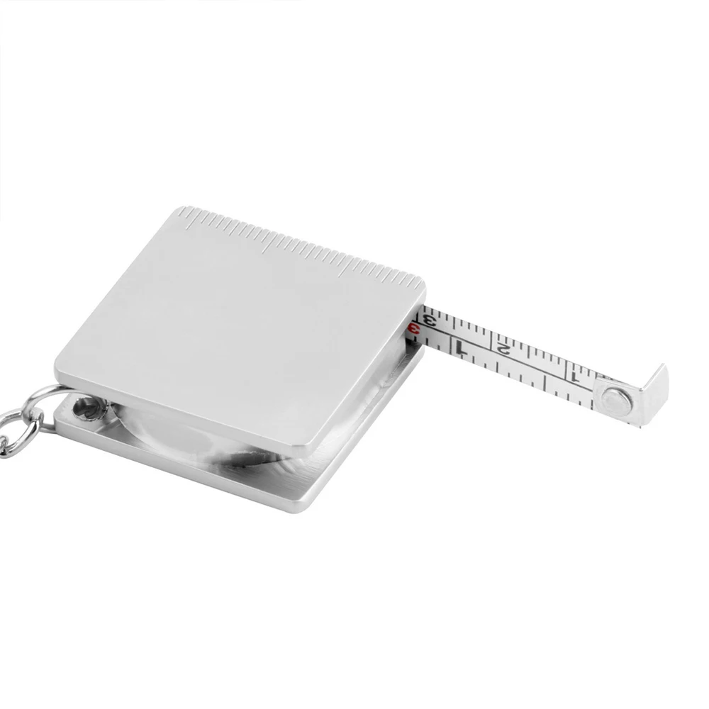 Портативный металла измерительная рулетка многофункциональный брелок для ключей кольцо измерительные инструменты брелок Тяговая линейка