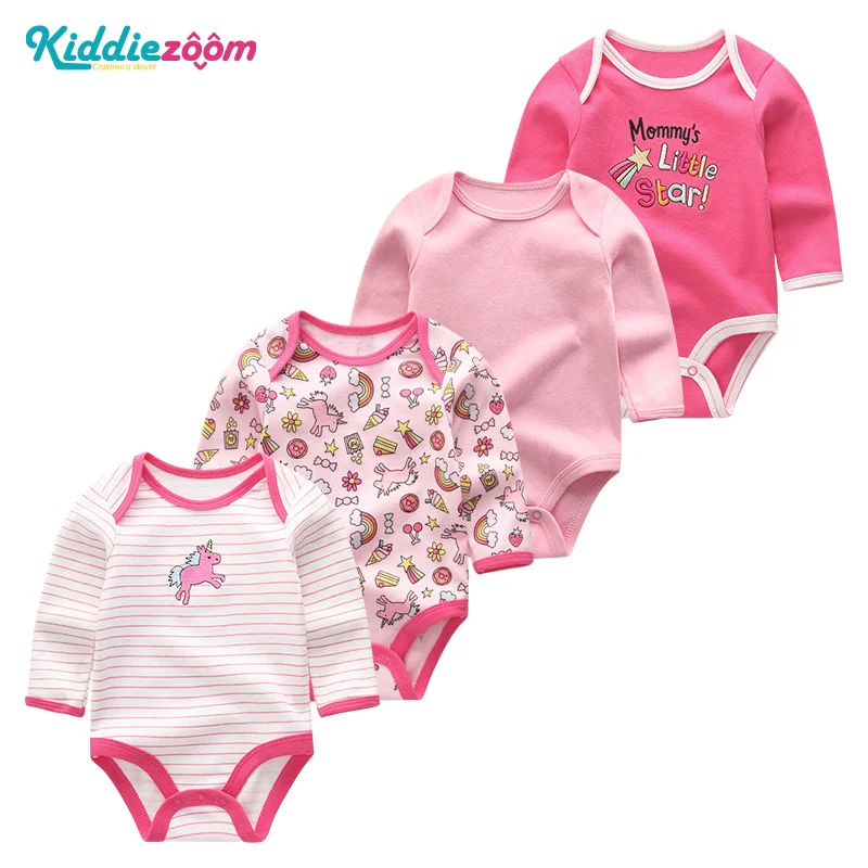 Костюмы комплекты унисекс для маленьких девочек одежда Ropa bebe Хлопковая Одежда для маленьких мальчиков длинный рукав Единорог новорожденных боди платье для девочки одежда для новорожденных комбинезон детский зимний