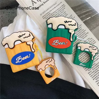

GlamPhoneCase Cartoon Beer Airpods1/2 Generation Protective Cover Apple Wireless Bluetooth Headset Box