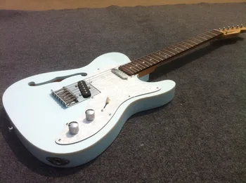 

F hole hollow body DELUXE TL electric guitar Thinline white pearl pickguard bone nut