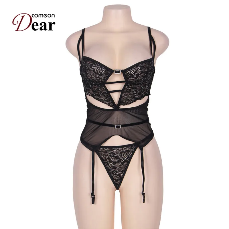 Comeondear RA80426 сексуальные кружевные костюмы порно пижамы с вышивкой сексуальное