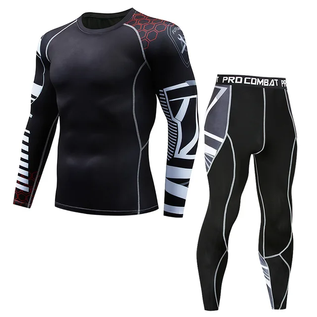 New Model Thermal Underwear  Men Sets Compression Sweat Quick Drying Long Johns fitness bodybuilding shapers 2