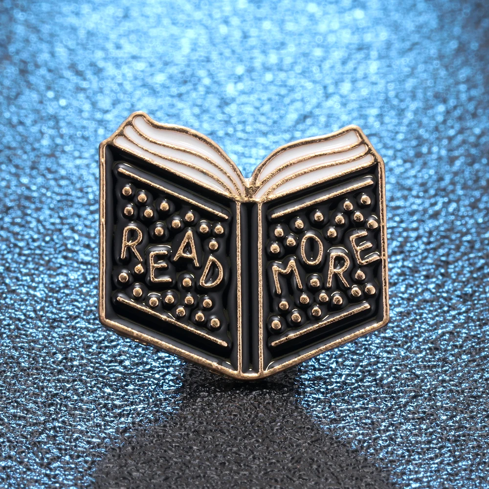 Exquisite Enamel Read Book Brooch Denim Pin Buckle Shirt Badge Gift