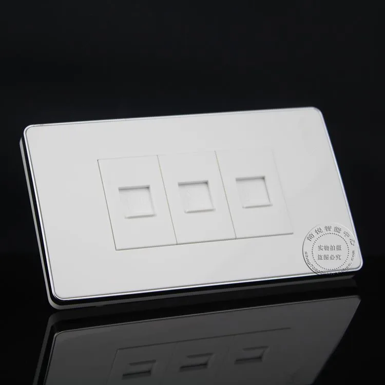 120MM Wall Socket Plate 3 Ports Cat3 RJ11 Telephone Phone Socket Outlet