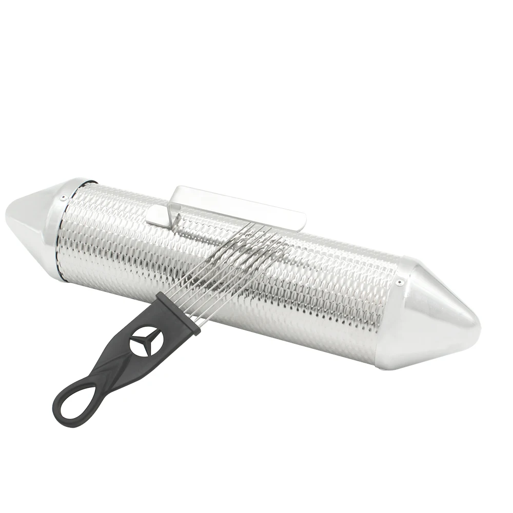 

ammoon 2017 Top sale Stainless Steel Metal Guiro Percussion Instrument Musical Training Tool with Scraper
