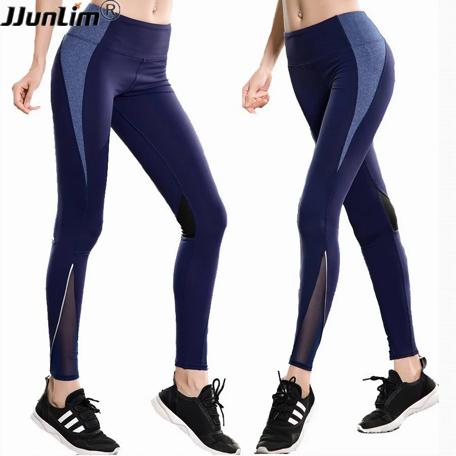 Women font b Fitness b font Leggings High Waist Yoga pants Mesh Sporting Workout Leggings Female