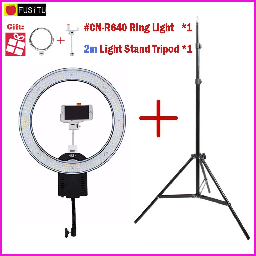 NanGuang CN-R640 R640 Photography Video Studio 640 LED Continuous Macro Ring Light 5600K Day Lighting + 2M tripod stand