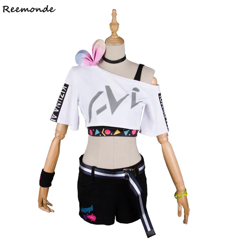 

Kizuna AI Cosplay Costume Vtuber Hello World First Anniversary Cosplay Costumes A.I.Channel Outfit Uniform Top Shirt Shorts Girl