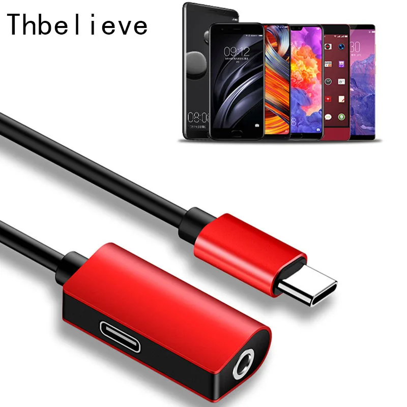 Thbelieve USB Type C на 3 5 адаптер для наушников 2 в 1 USBC мм аудио разъем преобразователь