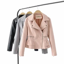 Klacwaya/черные женские Куртки из искусственной кожи; модная женская тонкая куртка-бомбер; шикарные короткие пальто для девочек; женский наряд