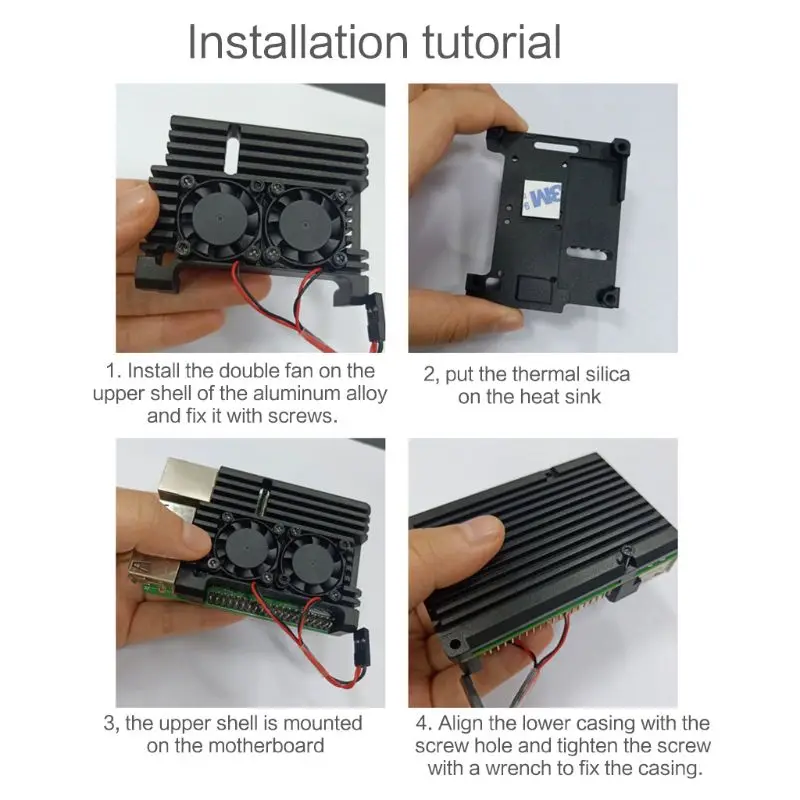 Алюминиевый сплав радиатор защитный чехол металлический корпус вентилятора охлаждения для Raspberry Pi 3 Model B/B +/2B аксессуары