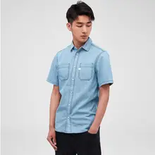 Xiaomi Cottonsmith мужская хлопковая рубашка с короткими рукавами, хлопок, для кожи, дышащая, летняя, деловая, повседневная, Однотонная рубашка