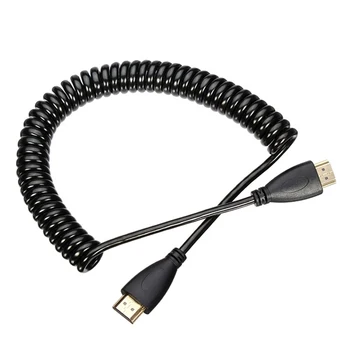 

10pcs/lot CY Black HDMI Male to HDMI Male Stretch Spring Video Cable High Quality fo HDTV DVB DVD PC 1080p Cablecc