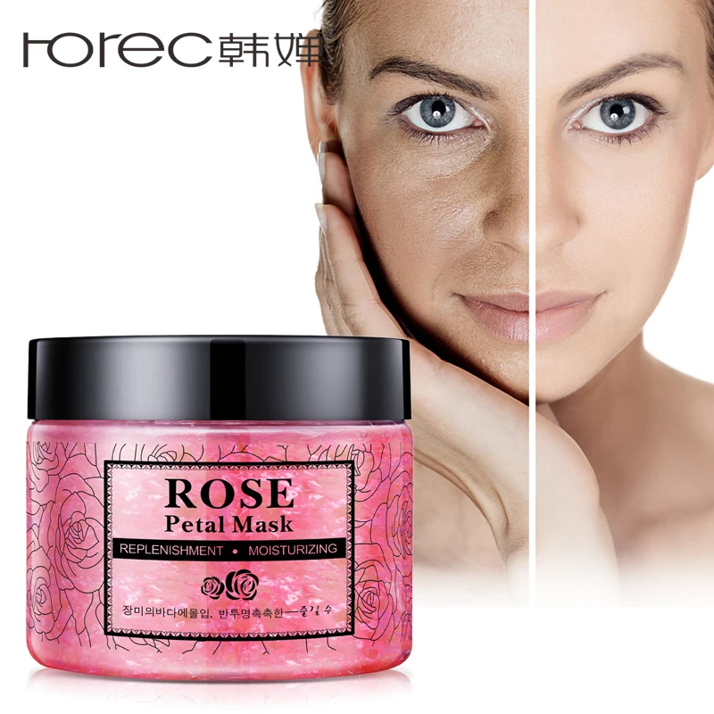 

ROREC Facial Rose Mask Brightening & Moisturizing Facial Treatment Sheet Mask Hyaluronic Acid Made With Fresh Rose Petal Extract