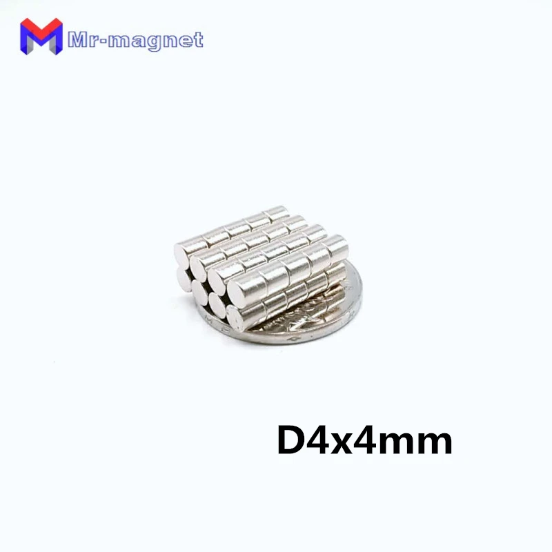 100 шт. 4x4 мм магнит 4x4 супер сильные приклеивающиеся неодимовые магниты D4x4, 4*4 Постоянный никелированный магнит Неодимовый D4* 4 мм