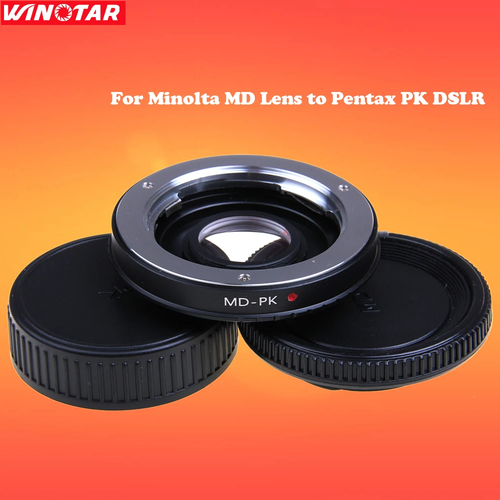 Camera Lens Mount Adapter with Optical Glass for Minolta MD Lens to