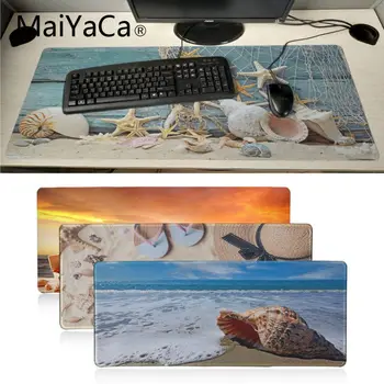 

MaiYaCa beach Shell Natural Rubber Gaming mousepad Desk Mat Anti-slip Locking Keyboard Pad Desk Mat Large Gaming Mouse Pad