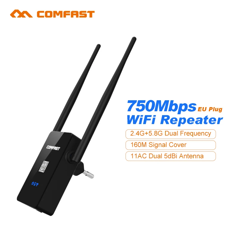 802.11AC WIFI Router Wifi repeater Comfast CF-WR750AC 11AC Dual Band 750Mbs 2.4+5.8gWireless Extender English firmware EU plug