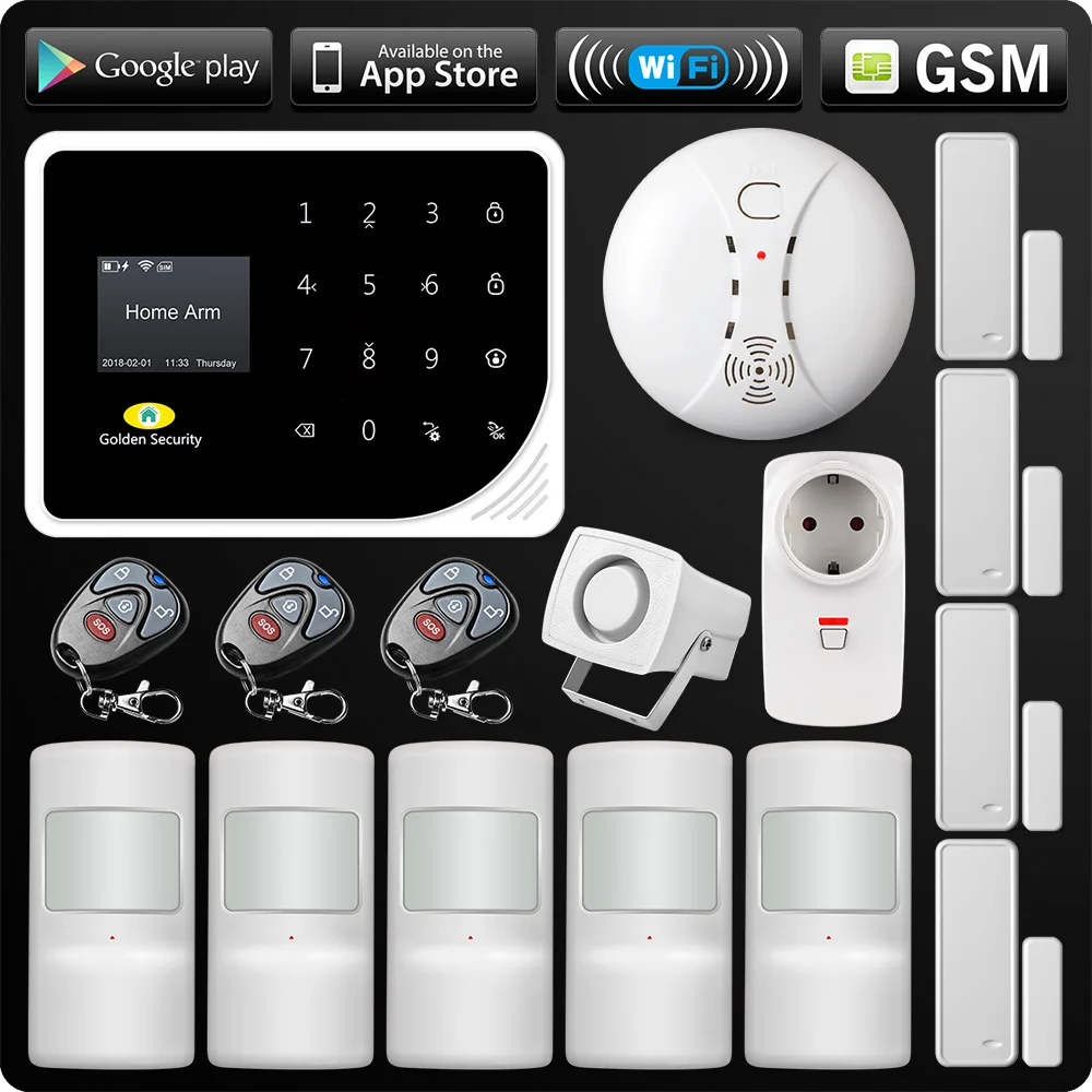 Новейшая wifi GSM сигнализация Система безопасности домашняя Сигнализация