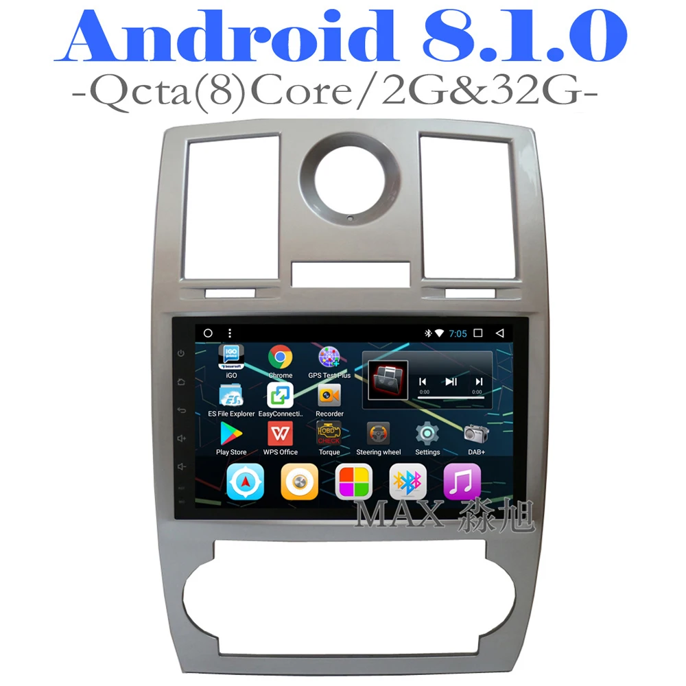 

MAX 2G RAM 32G ROM Android 8.1.0 Qcta Core Car DVD Player for Chrysler 300C 2000-2014 GPS navigation Car radio 4G WiFi SWC map
